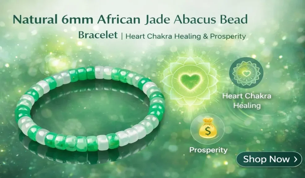 The Meaning of 555 Angel Number Jewelry: Embracing Change and Transformation 4 - Buddha Bodhis Natural 6mm African Jade Abacus Bead Bracelet | Heart Chakra Healing & Prosperity