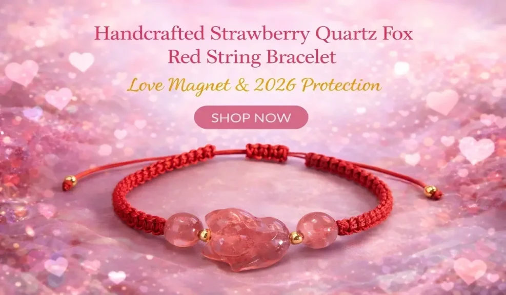 The Spiritual Significance and Meaning of the Red String Bracelet 4 - Buddha Bodhis Handcrafted Strawberry Quartz Fox Red String Bracelet | Love Magnet & 2026 Protection
