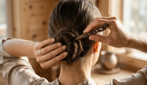 zen-hairstyles-one-stick-hair-bun