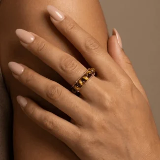 Home 25 - Buddha Bodhis 14k-gold-wire-wrapped-tigers-eye-bead-adjustable-ring