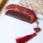 Cherry Blossom Red Sandalwood Comb – Stress Relief & Timeless Elegance - Buddha Bodhis Cherry-Blossom-Red-Sandalwood-Comb-–-Stress-Relief-Timeless-Elegance