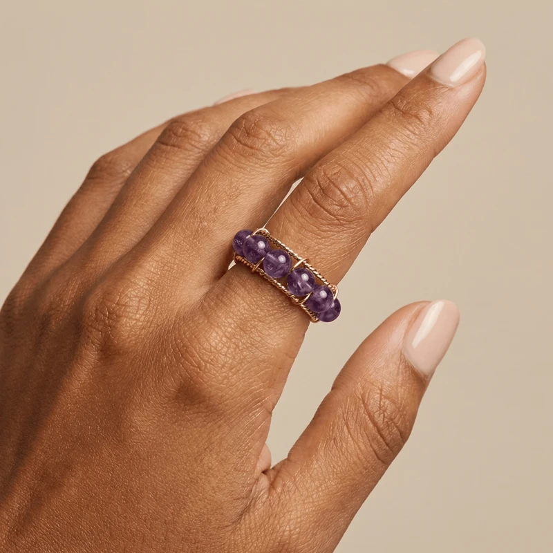 amethyst-14k-gold-beaded-adjustable-ring amethyst-14k-gold-beaded-adjustable-ring