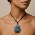 Nine-Tailed Fox Fairy Natural A-Grade Jadeite Necklace for Prosperity & Spiritual Protection 1 - Buddha Bodhis black-jade-nine-tailed-fox-necklace-pendant-luxury