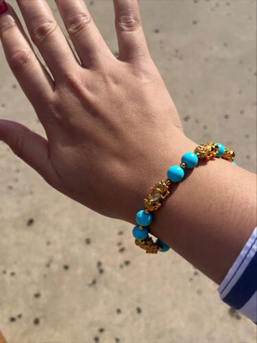 Click to view full screen Wealth-Attracting 4 Pixiu Turquoise Bracelet - The Guardian of Abundance