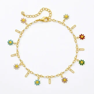 gold-daisy-beaded-charm-bracelet-multi-color