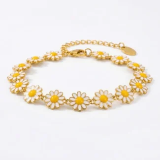 gold-enamel-daisy-flower-bracelet