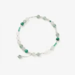 Green Strawberry Crystal, Tianshan Green & Malachite Anklet for Inner Peace & Positive Energy - Buddha Bodhis green-jade-beaded-anklet-handmade-jewelry