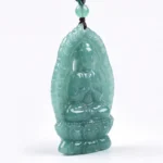 Great Sun Tathagata Natural Jadeite Pendant – Enlightenment, Protection & Spiritual Prosperity - Buddha Bodhis green-jade-buddha-pendant
