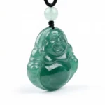 Smiling Buddha Natural Jadeite Pendant – Optimism, Inner Peace & Abundant Fortune - Buddha Bodhis green-jade-laughing-buddha-pendant-necklace