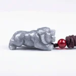 Majestic Tiger Natural Jadeite Necklace for Strength & Protection - Buddha Bodhis grey-jadeite-tiger-pendant