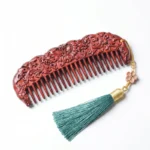 Sunflower Comb with Tassel Rosewood Sandalwood Comb for Scalp Massage & Radiant Positivity - Buddha Bodhis hand-carved-wooden-hair-comb