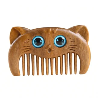handcrafted-cat-shaped-wooden-hair-comb