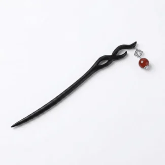 handcrafted-wooden-hair-stick-red-bead-charm