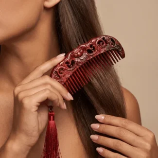 luxury-carved-rosewood-comb-lotus-tassel