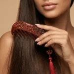Cherry Blossom Red Sandalwood Comb – Stress Relief & Timeless Elegance 1 - Buddha Bodhis luxury-sandalwood-carved-hair-comb-tassel