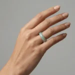 Guatemalan Jadeite Square Ring Natural Jadeite Ring for Inner Peace & Vitality 1 - Buddha Bodhis natural-green-jadeite-minimalist-ring-luxury-hand-shot