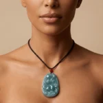 Nine-Tailed Fox Jadeite Necklace for Love, Charm & Protection 1 - Buddha Bodhis natural-jade-nine-tailed-fox-pendant-necklace
