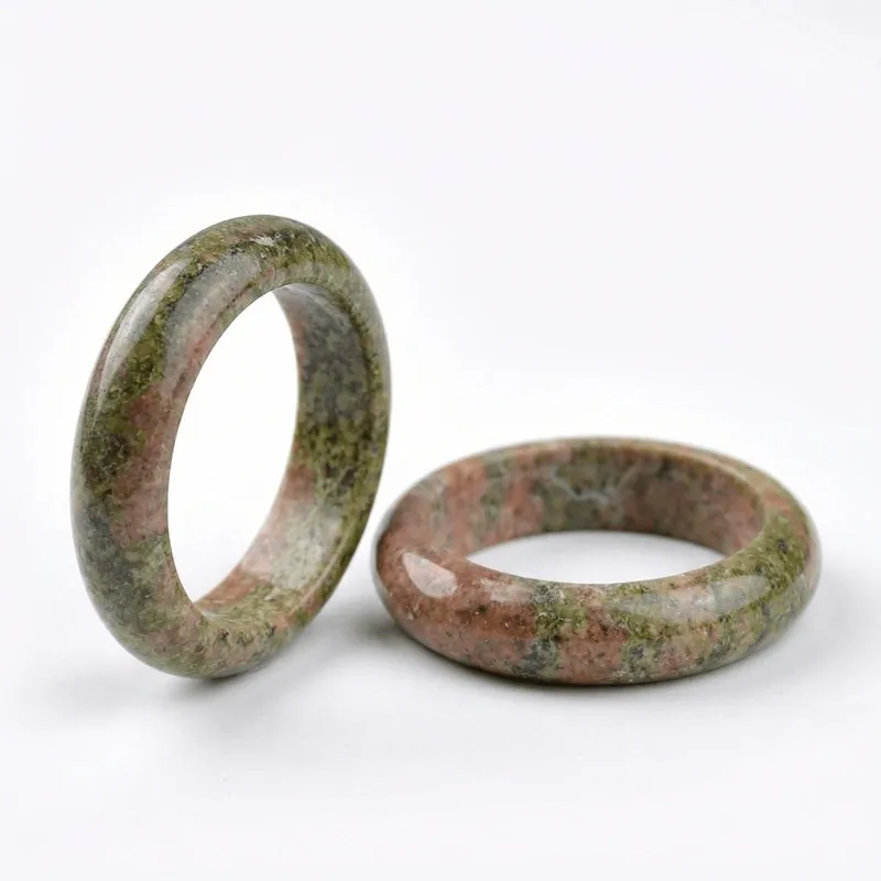 natural-unakite-stone-ring-band Unakite Natural Unakite Ring for Balance, Harmony & Emotional Healing - Buddha Bodhis