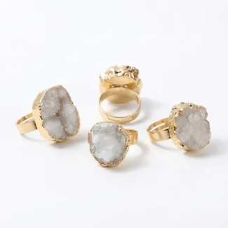 Home 18 - Buddha Bodhis natural-white-quartz-cluster-gold-ring