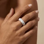 White Turquoise Ring – Inner Peace & Stress Relief 1 - Buddha Bodhis natural-white-turquoise-stone-ring-hand-polished-jewelry