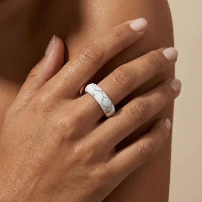 natural-white-turquoise-stone-ring-hand-polished-jewelry natural-white-turquoise-stone-ring-hand-polished-jewelry