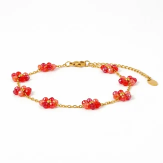 red-floral-glass-bead-bracelet-gold-titanium-steel