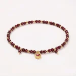 Garnet Red Heart Zircon Anklet – Radiance, Vitality & Feminine Grace - Buddha Bodhis red-garnet-heart-anklet