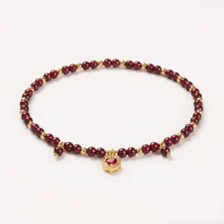 red-garnet-heart-anklet