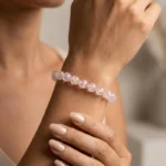 Rose Quartz Beaded Bracelet – Love, Emotional Harmony & Inner Peace 1 - Buddha Bodhis rose-quartz-beaded-bracelet-natural-stone-luxury-jewelry