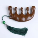 Green Sandalwood Massage Comb – Scalp Rejuvenation & Daily Stress Relief - Buddha Bodhis sandalwood-scalp-massage-comb-with-tassel