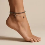 Terahertz Anklet – Vitality & Energy Balancing 1 - Buddha Bodhis terahertz-double-layer-bead-anklet-silver-women-fashion