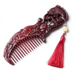 Abundance Fish Tassel Rosewood Comb for Scalp Wellness & Inner Peace - Buddha Bodhis vintage-carved-sandalwood-fish-hair-comb