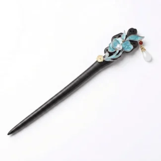 vintage-chinese-ebony-hair-stick-floral-cloisonne-pearl