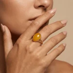 Natural Old Beeswax S925 Silver Ring for Inner Peace & Protective Harmony 1 - Buddha Bodhis vintage-natural-amber-teardrop-s925-silver-ring-luxury