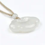 Xiangyun Ruyi Lock Natural Agate Chalcedony Necklace for Protection & Good Fortune - Buddha Bodhis white-chalcedony-cloud-pendant-necklace