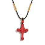 Cinnabar Cross Necklace – Protection, Spiritual Peace & Good Fortune - Buddha Bodhis Cinnabar Cross Necklace – Protection Spiritual Peace & Good Fortune