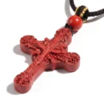 Cinnabar Cross Necklace – Protection, Spiritual Peace & Good Fortune 2 - Buddha Bodhis Cinnabar Cross Necklace – Protection Spiritual Peace & Good Fortune-2