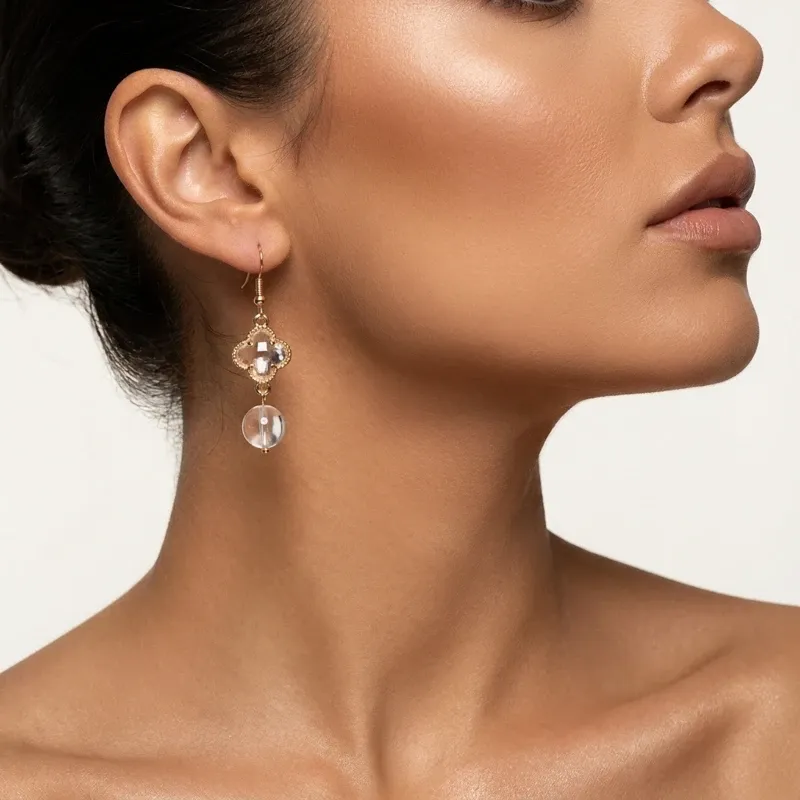 Clear Quartz Earrings for Mental Clarity & Inner Peace-2 Clear Quartz Earrings for Mental Clarity & Inner Peace-2