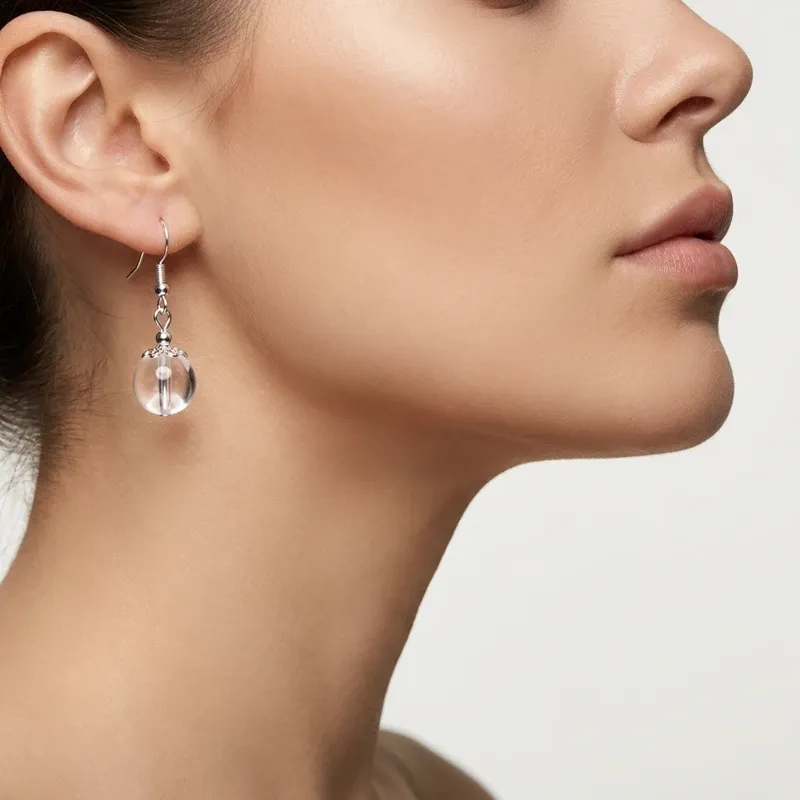 Clear Quartz Earrings – Energy Purification Focus & Inner Peace-1 Clear Quartz Earrings – Energy Purification Focus & Inner Peace-1