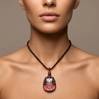 Imperial Cinnabar Fox Fairy Pendant - Protection & Romance-1