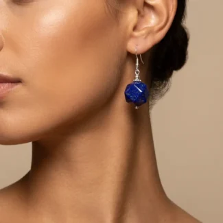 Lapis Lazuli S925 Silver Earrings for Wisdom & Inner Peace-2
