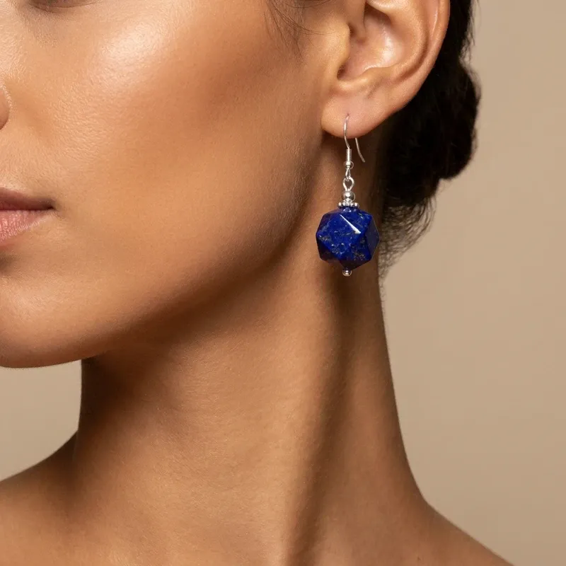 Lapis Lazuli S925 Silver Earrings for Wisdom & Inner Peace-2 Lapis Lazuli S925 Silver Earrings for Wisdom & Inner Peace-2