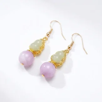Natural AA+ Kunzite Drop Earrings for Emotional Peace & Joy