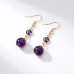 Amethyst Earrings – Wisdom, Tranquility & Inner Strength - Buddha Bodhis Natural Amethyst Drop Earrings for Wisdom & Tranquility