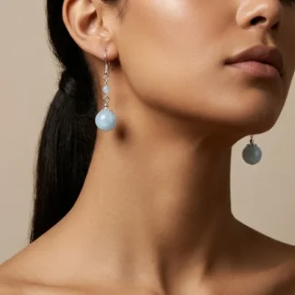 Natural Aquamarine Earrings for Throat Chakra & Confidence-1