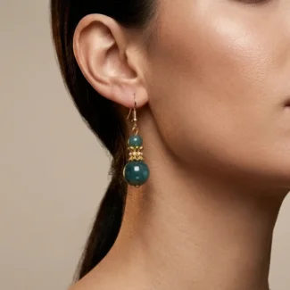 Natural Blue Water Jade Earrings - Serenity & Inner Harmony-2