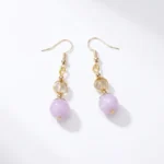 Kunzite Earrings – Inner Peace, Emotional Balance & Joy - Buddha Bodhis Natural Kunzite & Citrine Crystal Earrings for Inner Peace