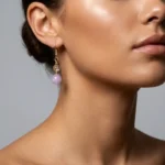 Kunzite Earrings – Inner Peace, Emotional Balance & Joy 1 - Buddha Bodhis Natural Kunzite & Citrine Crystal Earrings for Inner Peace-2