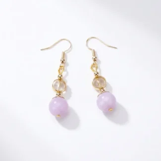 Natural Kunzite & Citrine Crystal Earrings for Inner Peace