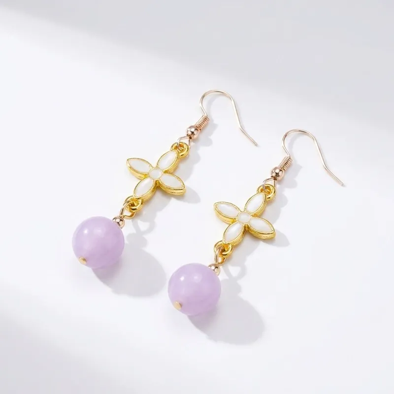 Natural Kunzite Earrings for Inner Peace & Heart Chakra Natural Kunzite Earrings for Inner Peace & Heart Chakra